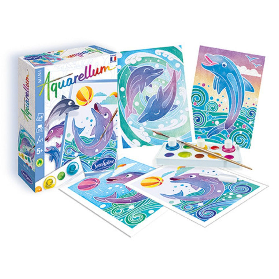 Aquarellum Mini Dolphins - Paint by Numbers for Kids