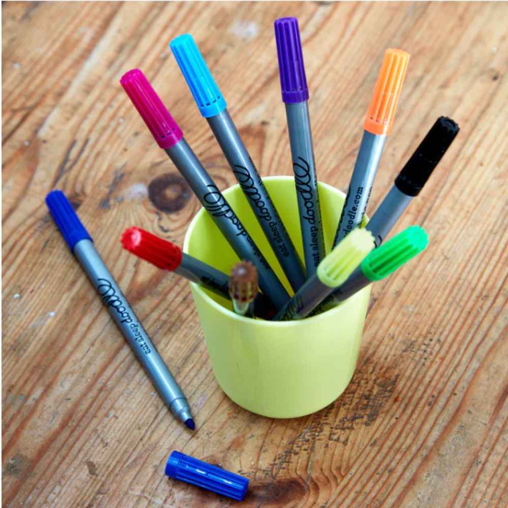 Eat Sleep Doodle - Wash Out Pen Set - Classic Colours