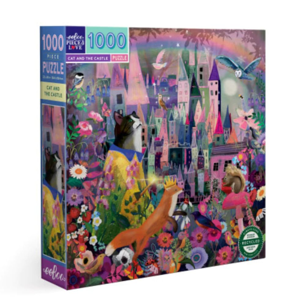 eeBoo 1000 Piece Jigsaw Puzzle - Cats in The Castle - Wonky