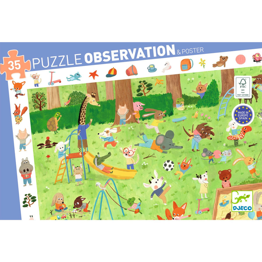 Djeco Observation Childrens Jigsaw Puzzle, Little Friends Garden