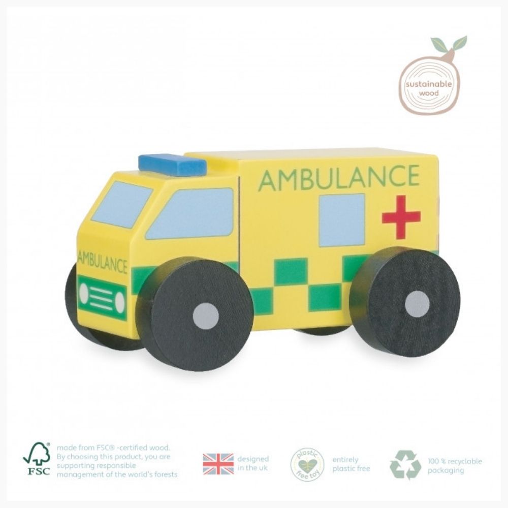 Emergency Services Wooden Counting Toy & Vehicle Set