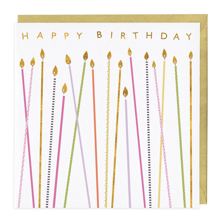 Whistlefish Happy Birthday Card - Tall Candles