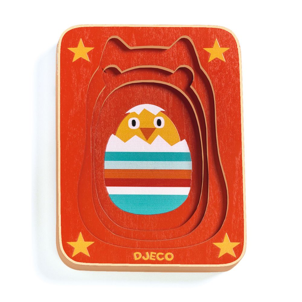 Djeco Wooden Layer Puzzle, Max & Co - Wooden Puzzle