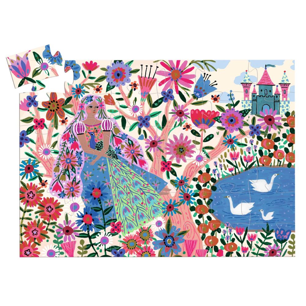 Djeco Silhouette Puzzle - The Princess and her Peacock
