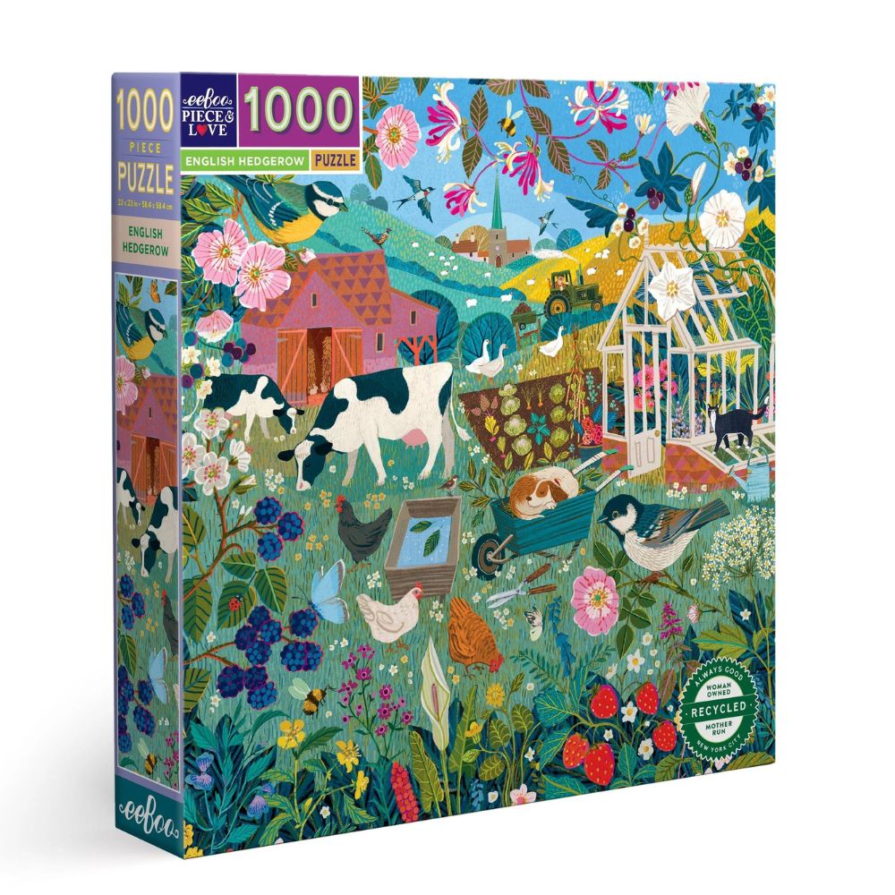 Eeboo 1000 Piece Jigsaw Puzzle Eeboo Puzzle English Hedgerow