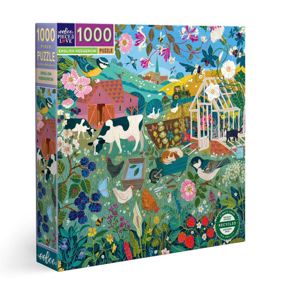 Eeboo 1000 Piece Jigsaw Puzzle - English Hedgerow