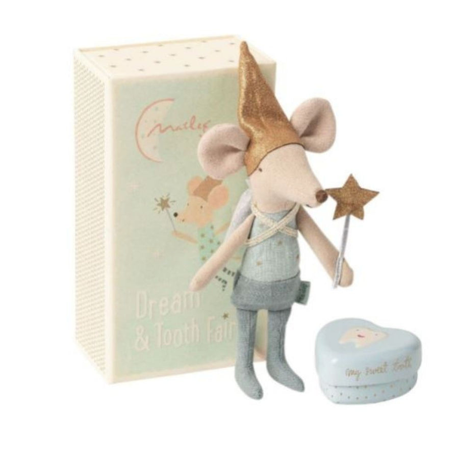 Maileg Tooth Fairy Mouse In A Matchbox - Big Brother - Blue