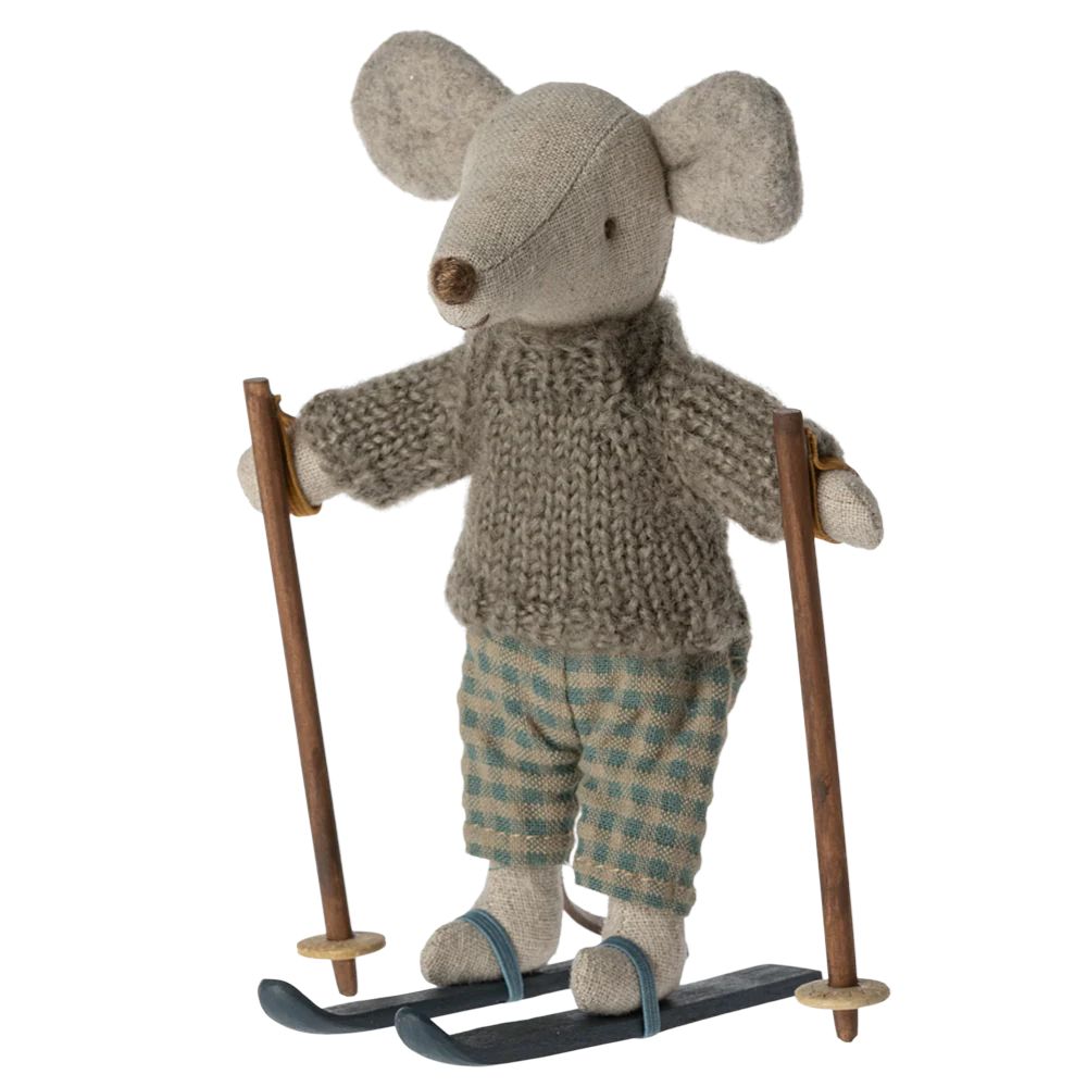 Maileg Winter Mouse with ski set, Big brother