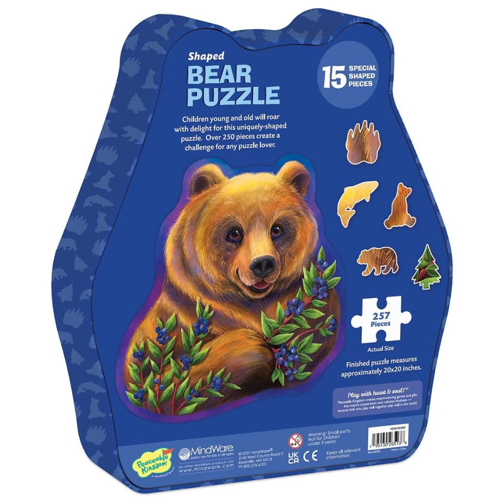 Peaceable Kingdom Bear Shaped 257 Piece Puzzle