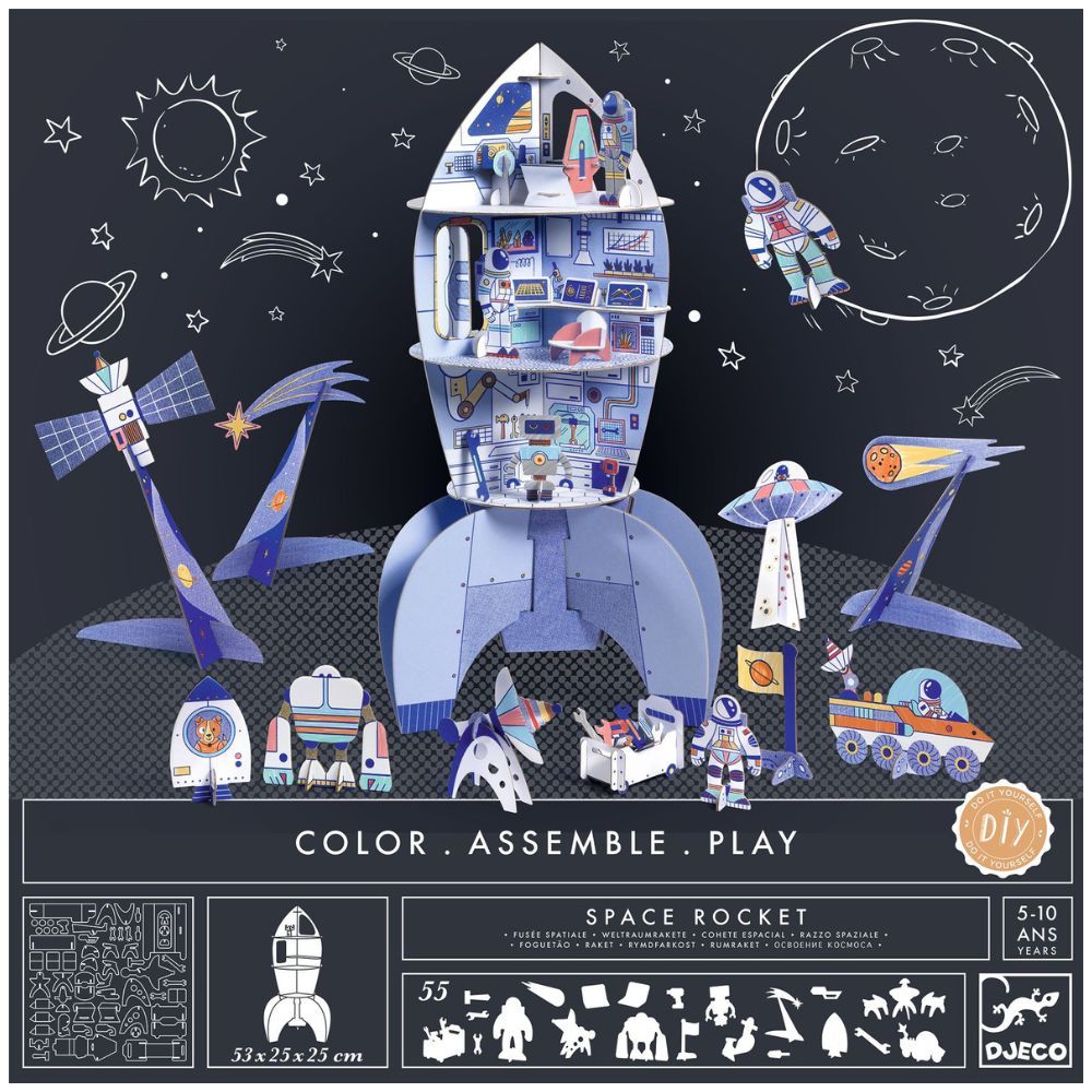 Djeco Colour Assemble Play | Colour In House | Colour In Rocket ...