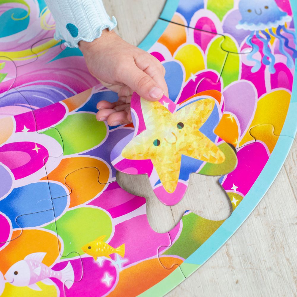 Peaceable Kingdom Shimmery Magical Mermaid Floor Puzzle