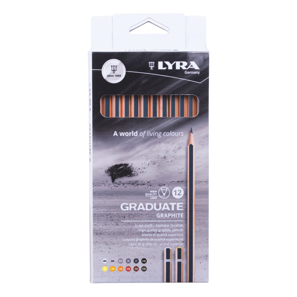 Lyra Graduate Graphite Drawing Pencils 12pcs Set