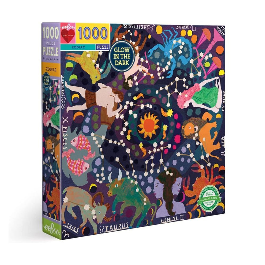 EeBoo Zodiac 1000 Piece Glow In The Dark Family Puzzle