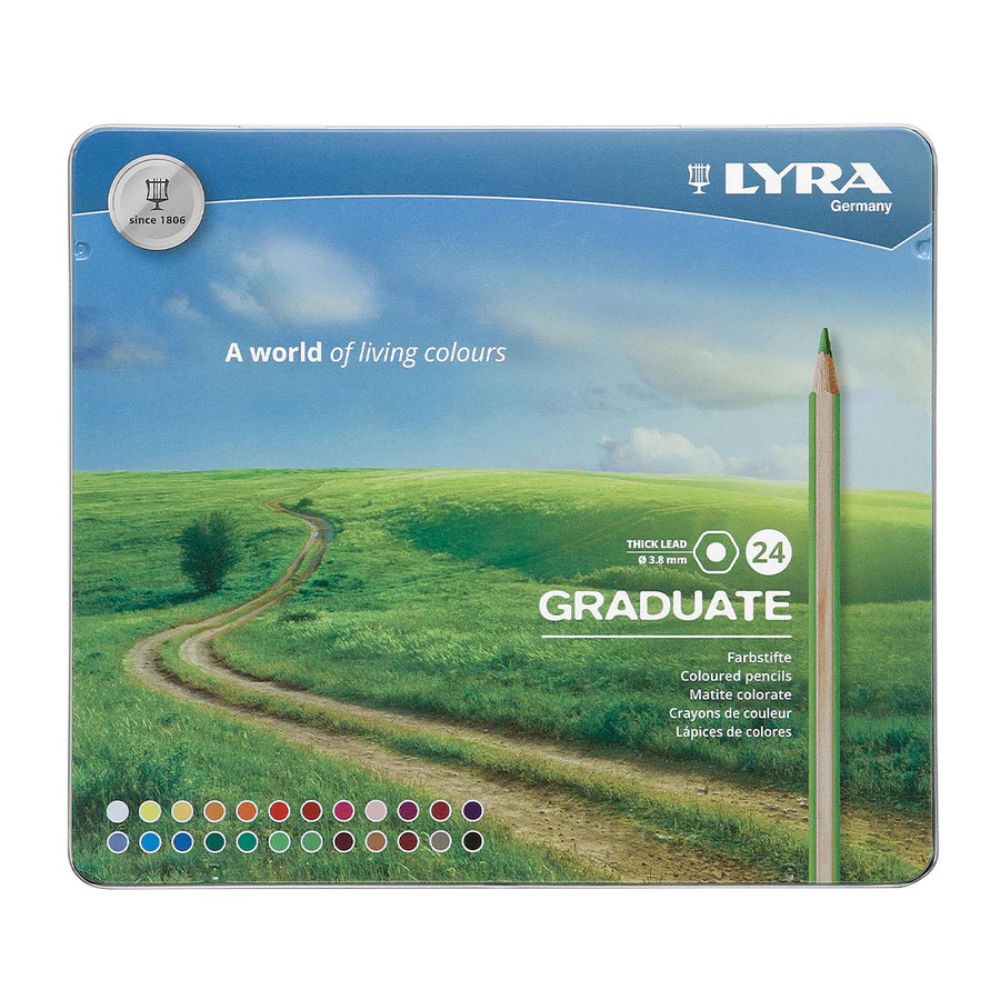 Lyra Graduate Coloured Pencils 24pcs Metal Tin Set