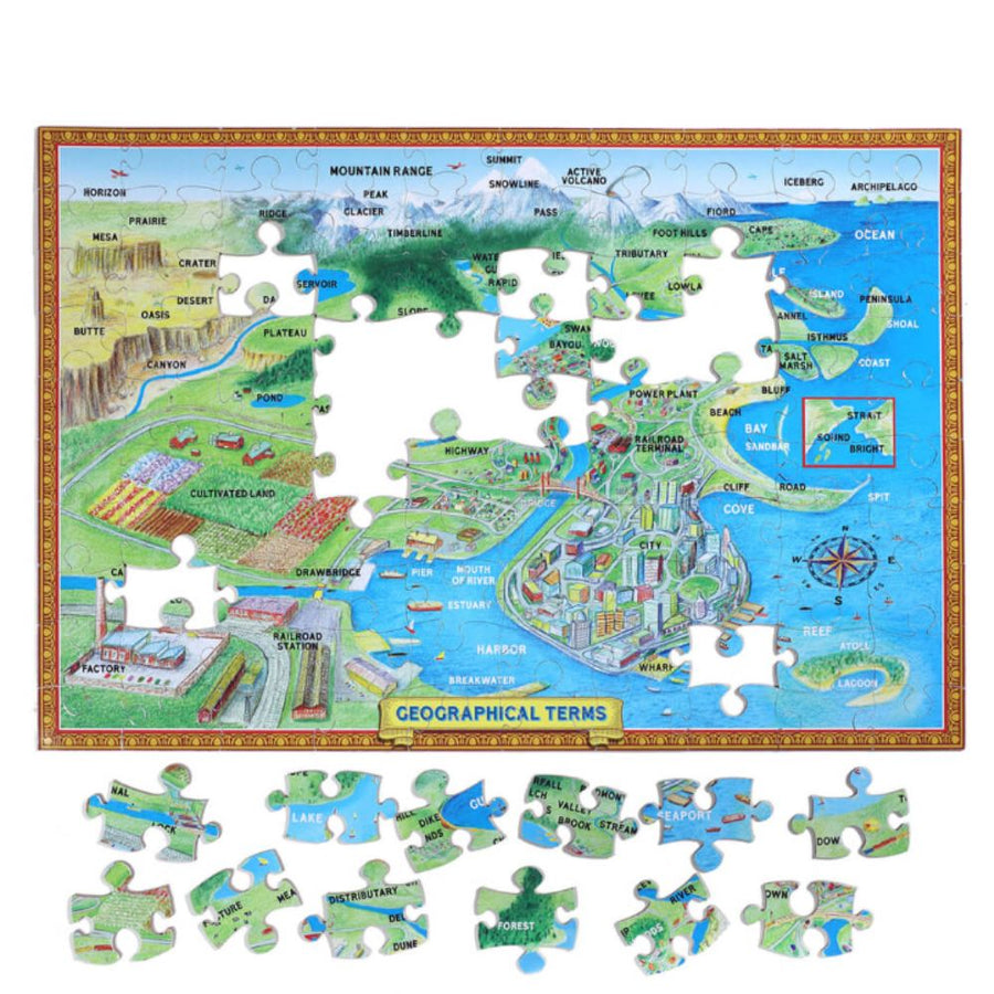Eeboo Geographical Terms 100 piece puzzle