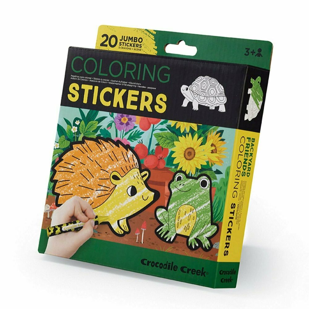 Crocodile Creek Colouring Stickers - Backyard Friends