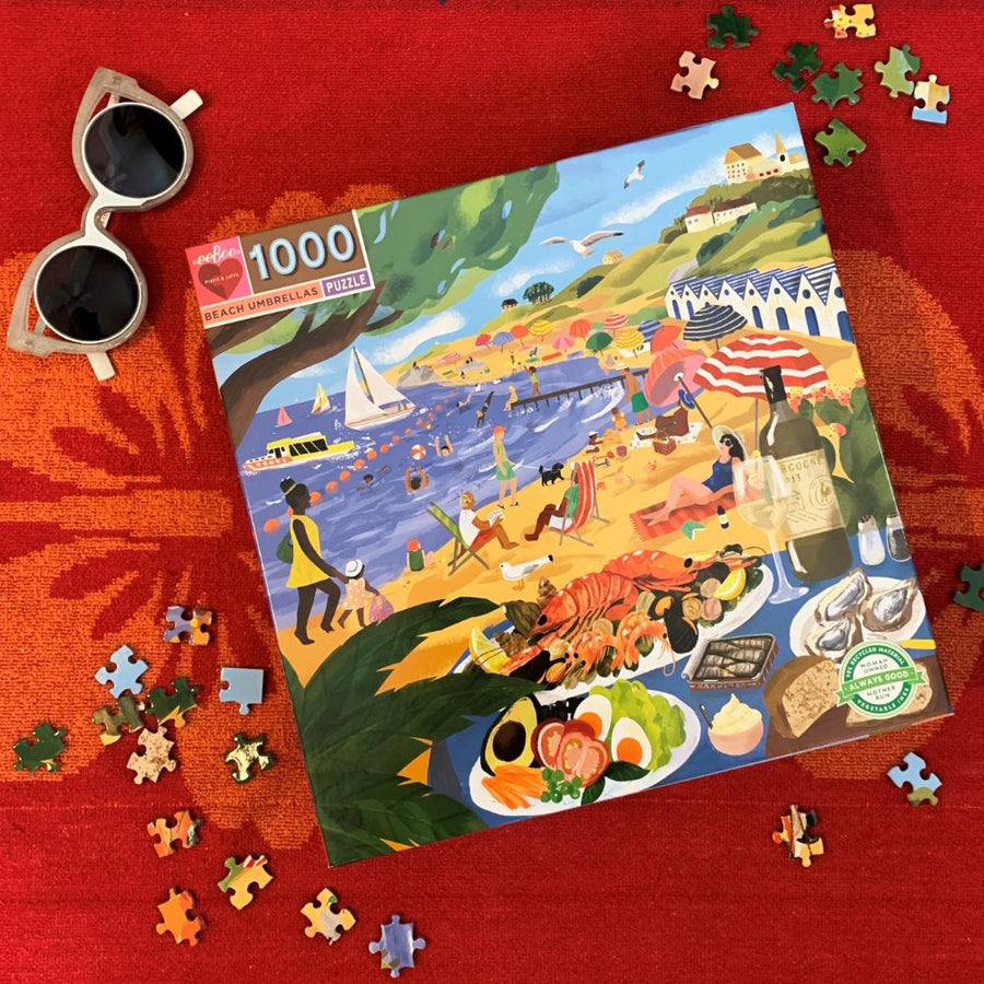 Eeboo Beach Umbrellas - 1000 Piece Puzzle