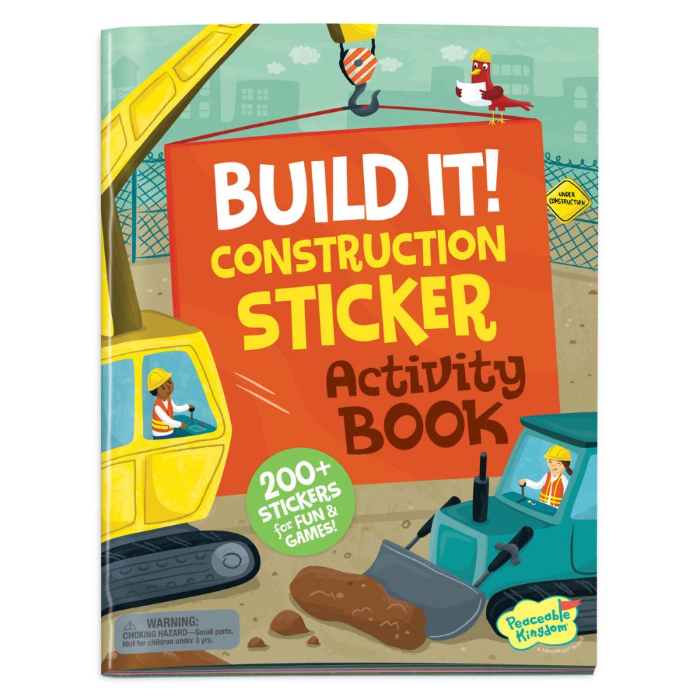 Peaceable Kingdom Activity Sticker Book - Build It! Construction | Kids ...