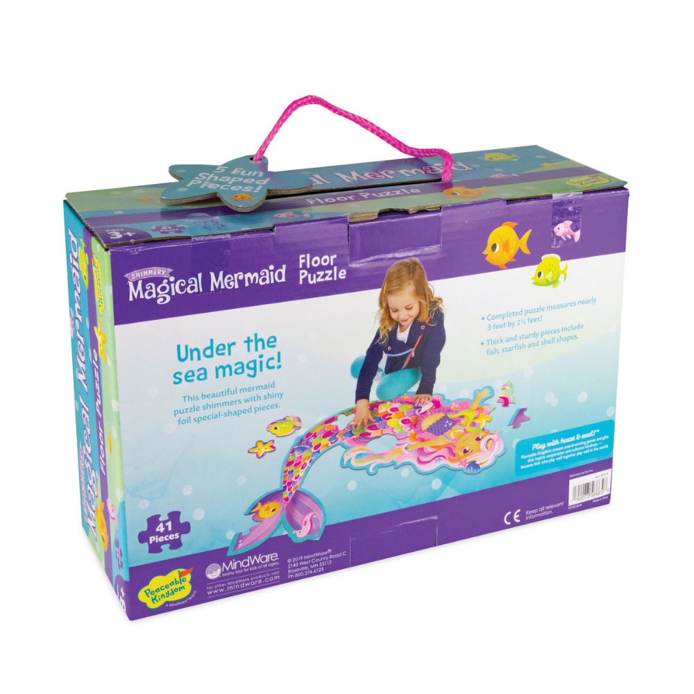 Peaceable Kingdom Shimmery Magical Mermaid Floor Puzzle