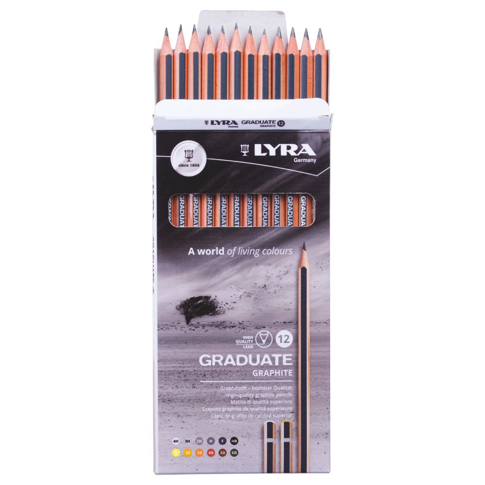 Lyra Graduate Graphite Drawing Pencils 12pcs Set