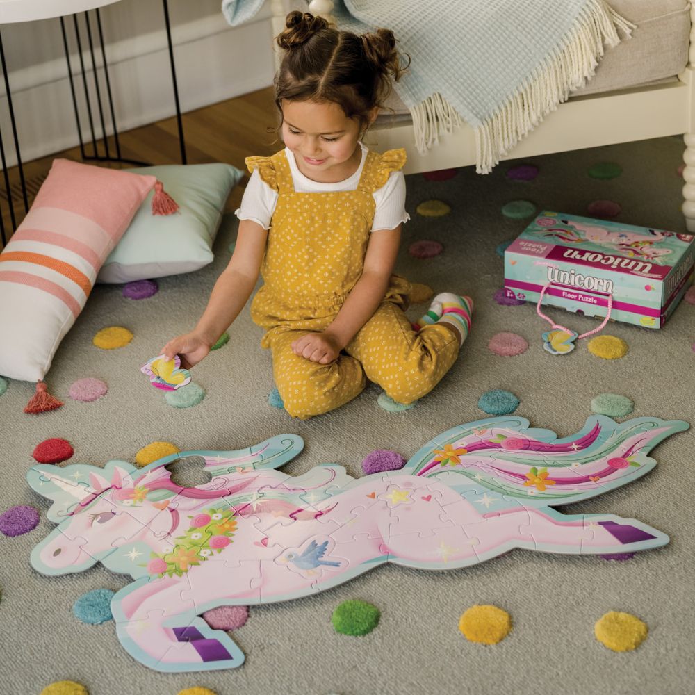 thumbnail image 2 of Unicorn Academy Unicorn Floor Puzzles For Kids 3-5, 45 Piece Double-Sided Waterproof Mermaid Large Floor Puzzles For Kids 4-8 Years Old, Unicorn Toys Gifts For 3 4 5 6 7 8 Year Old Girls Melissa And Doug Toys 2 of 9