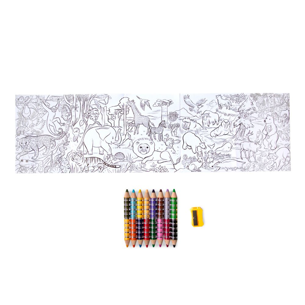 Eeboo Wild Animals Biggie Mini Mural To Colour
