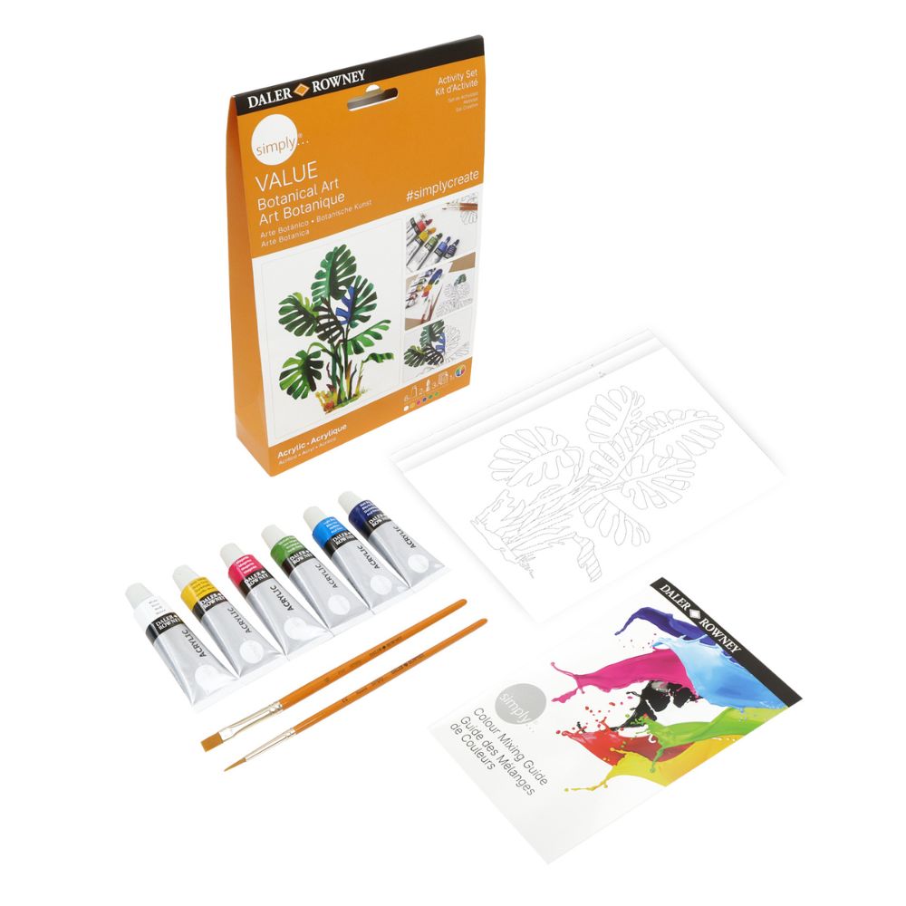 Daler Simply Value Acrylic Botanical Activity Painting Set