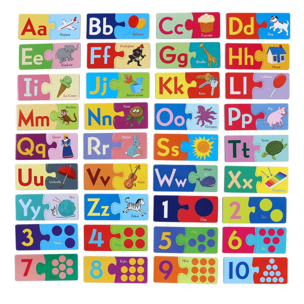 Eeboo Alphabet and Numbers Puzzle Pairs