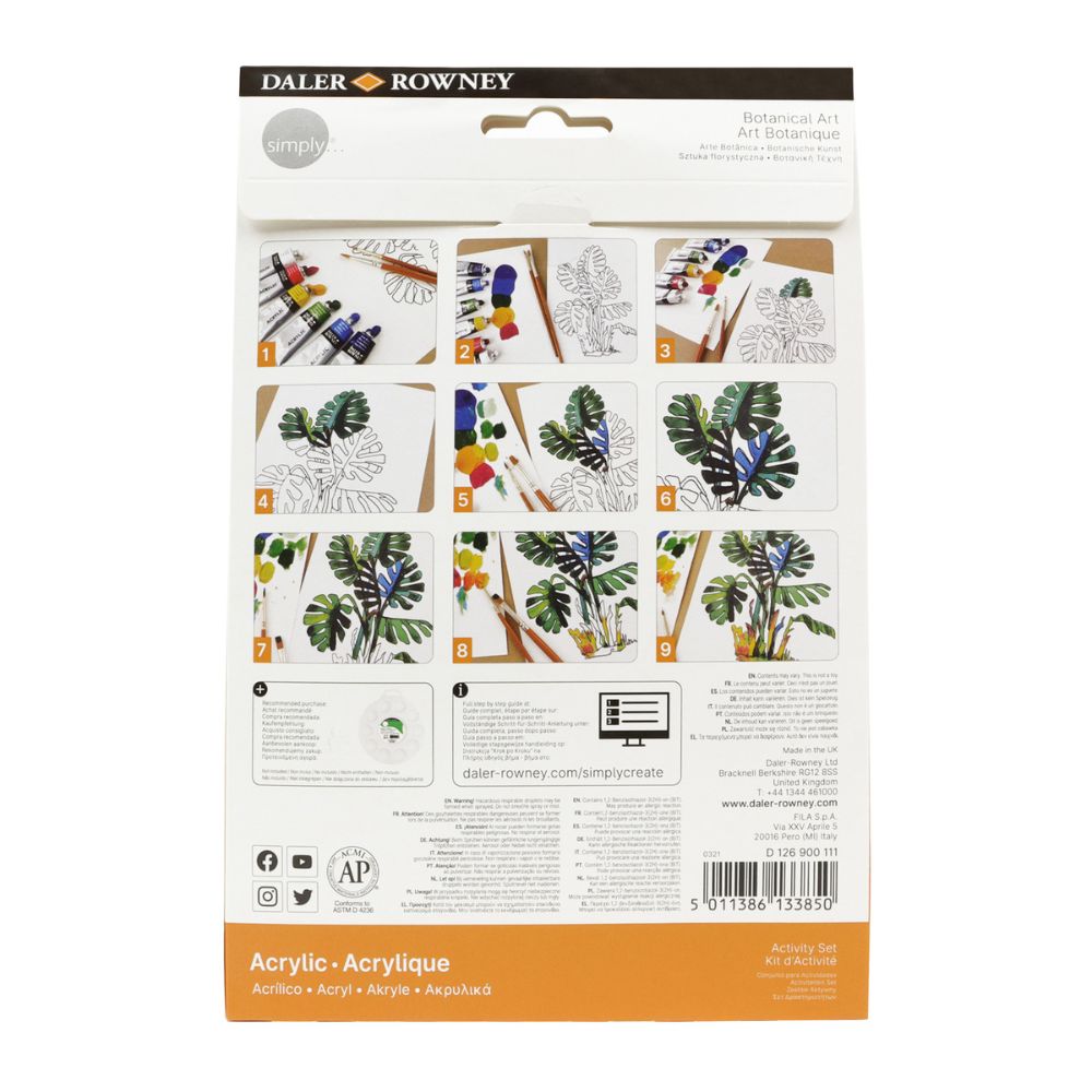 Daler Simply Value Acrylic Botanical Activity Painting Set