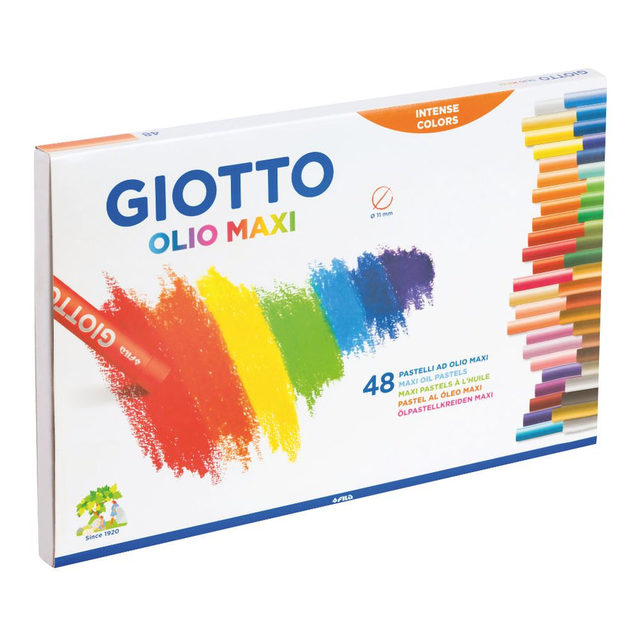 Giotto Olio Maxi Oil Pastels 48pcs Set - Vibrant Colours for Kids 3+