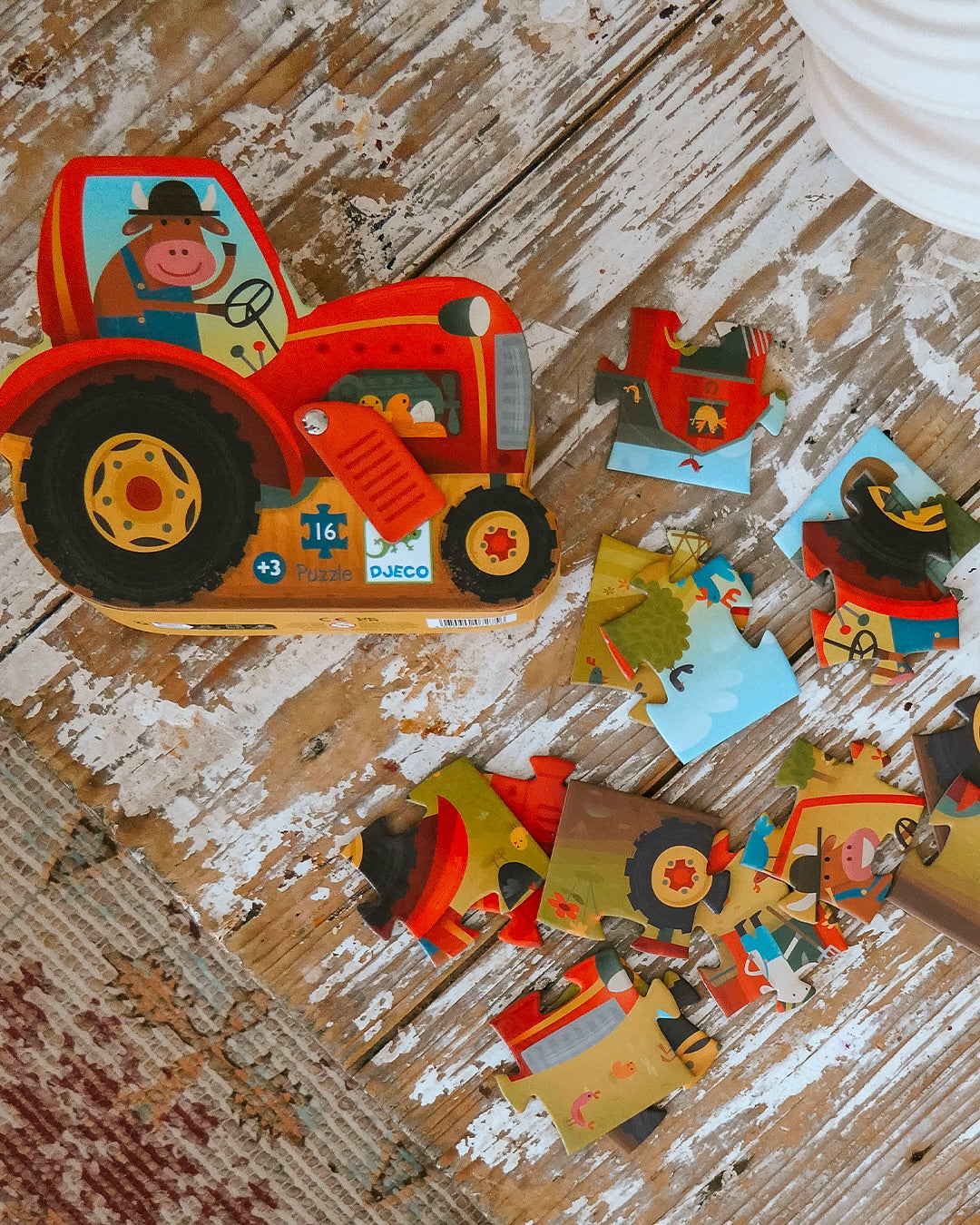 Djeco Puzzles Tractor 16 Pieces - Gifts For 3 Year Olds