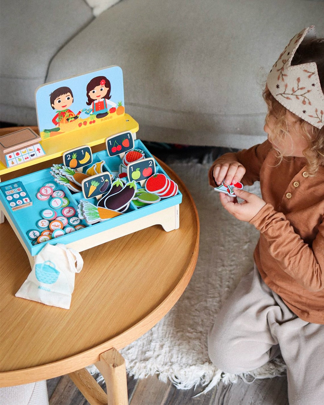 Djeco Léa & Milo Little Market - Pretend Play Toys