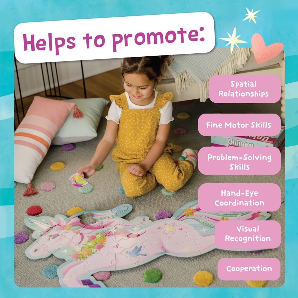 Peaceable Kingdom Shimmery Unicorn Floor Puzzle