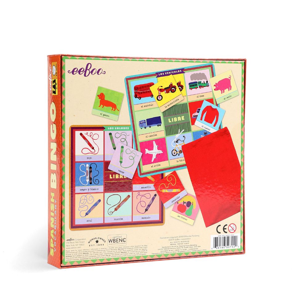 eeBoo Spanish Bingo Language Game for Kids aged 5+