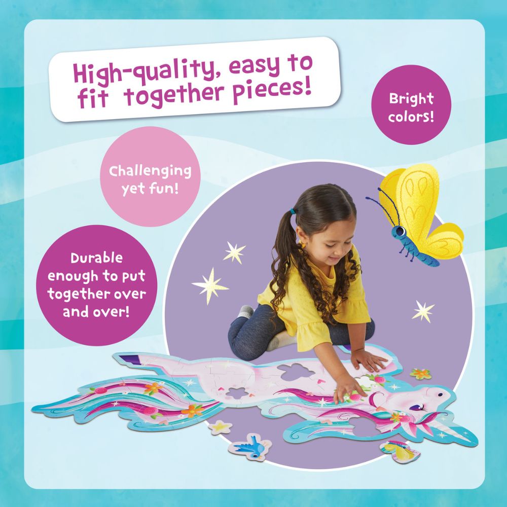 Peaceable Kingdom Shimmery Unicorn Floor Puzzle