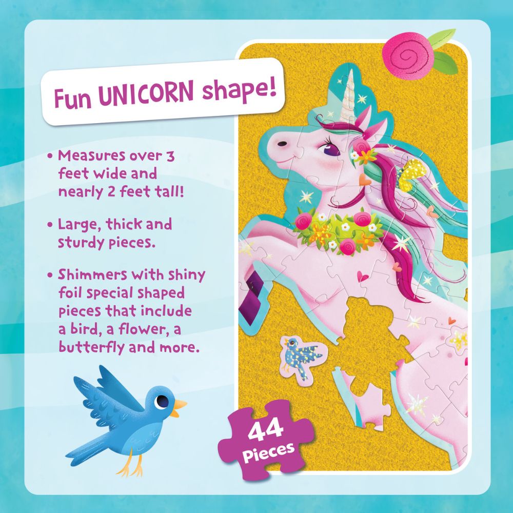 Peaceable Kingdom Shimmery Unicorn Floor Puzzle