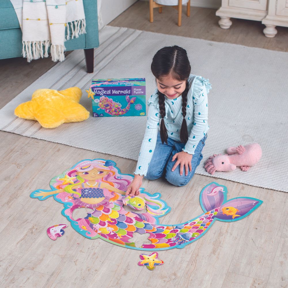 Peaceable Kingdom Shimmery Magical Mermaid Floor Puzzle