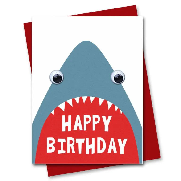 kids shark birthday card