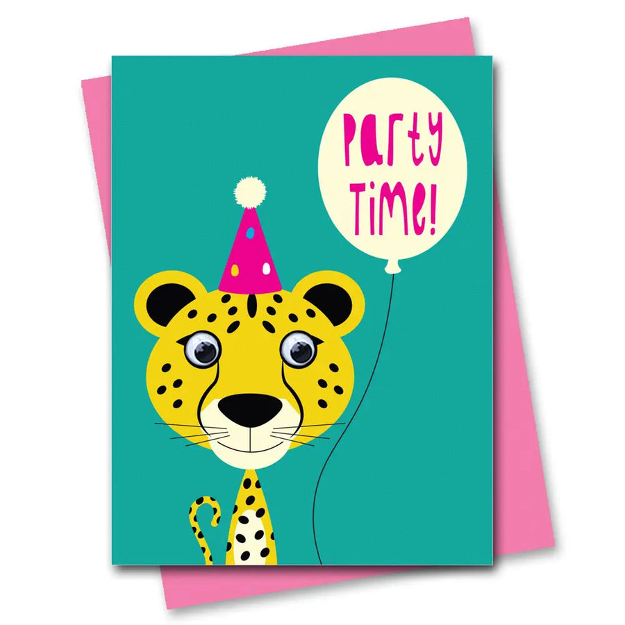 Party Time Cheetah Kids Birthday Card