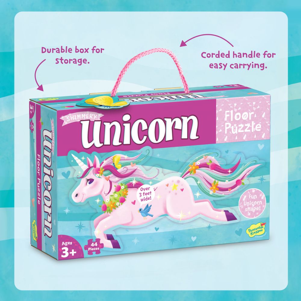 Peaceable Kingdom Shimmery Unicorn Floor Puzzle