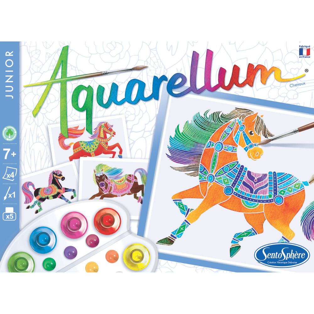 Aquarellum Junior Horses - Paint By Numbers For Kids