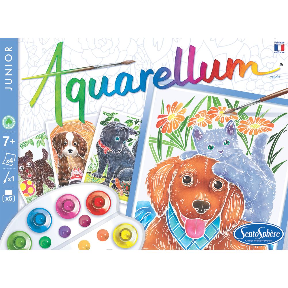 Aquarellum Junior Puppies - Paint By Numbers For Kids