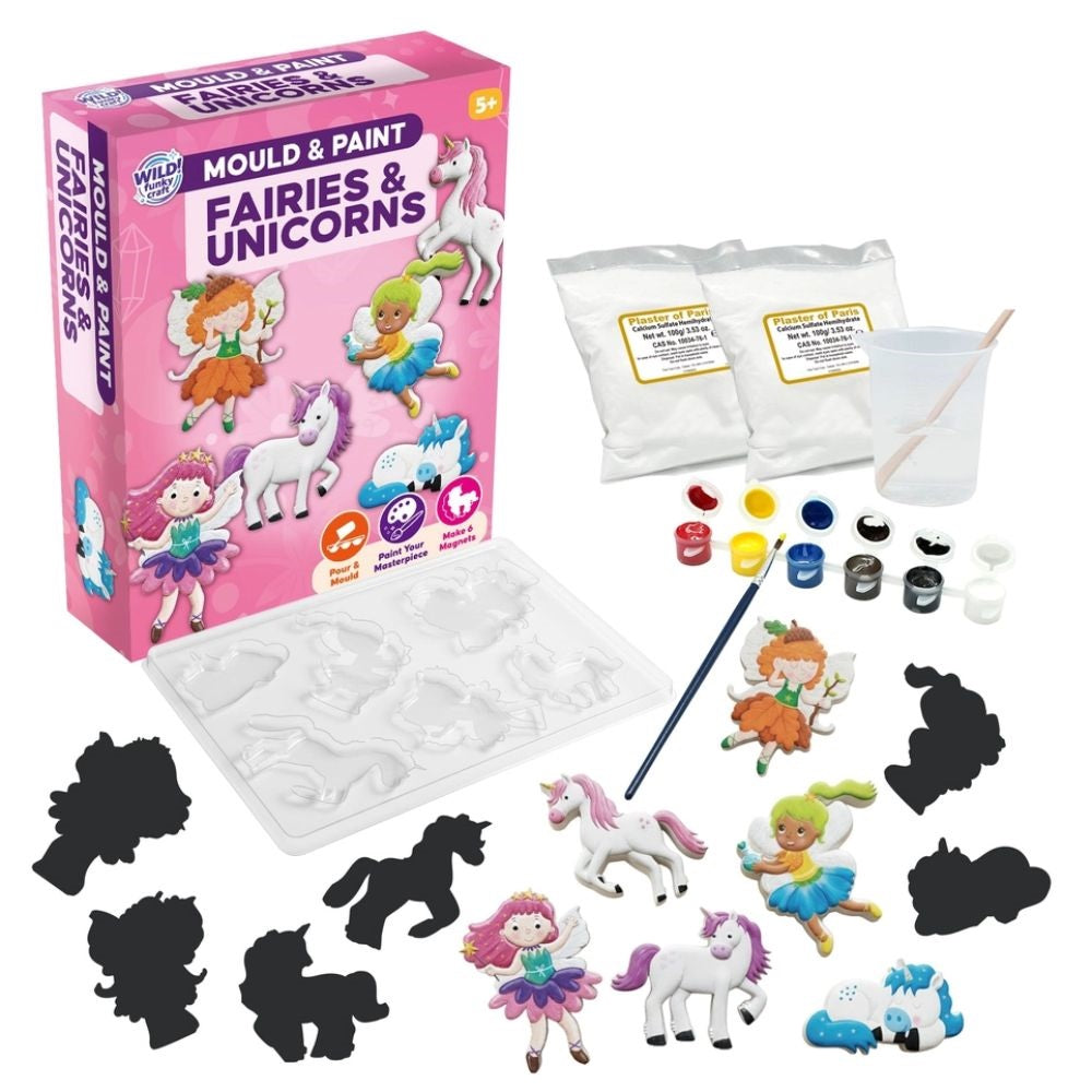 Mould & Paint Magnetic Fairies & Unicorns - Craft Kit for Creative Kids