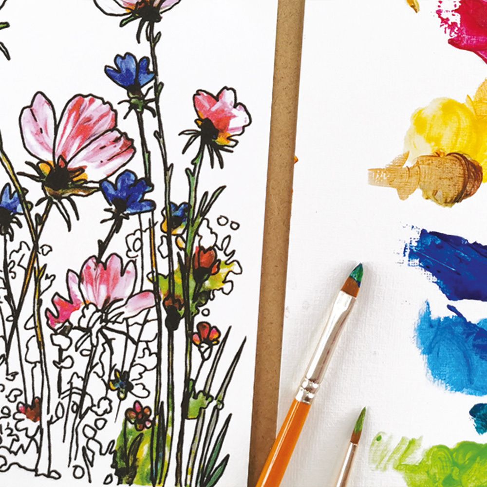 Beginner Acrylic Flowers Painting Activity Set