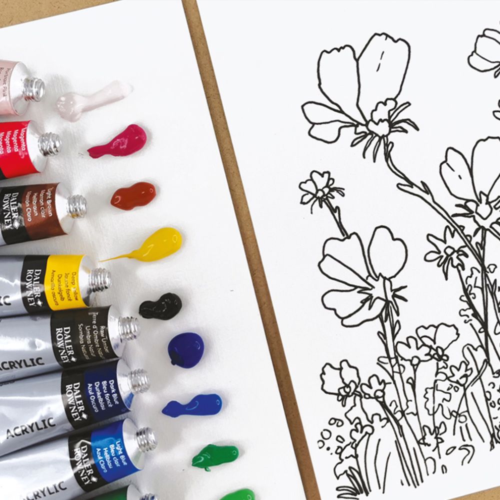 Beginner Acrylic Flowers Painting Activity Set 1000 x 1000