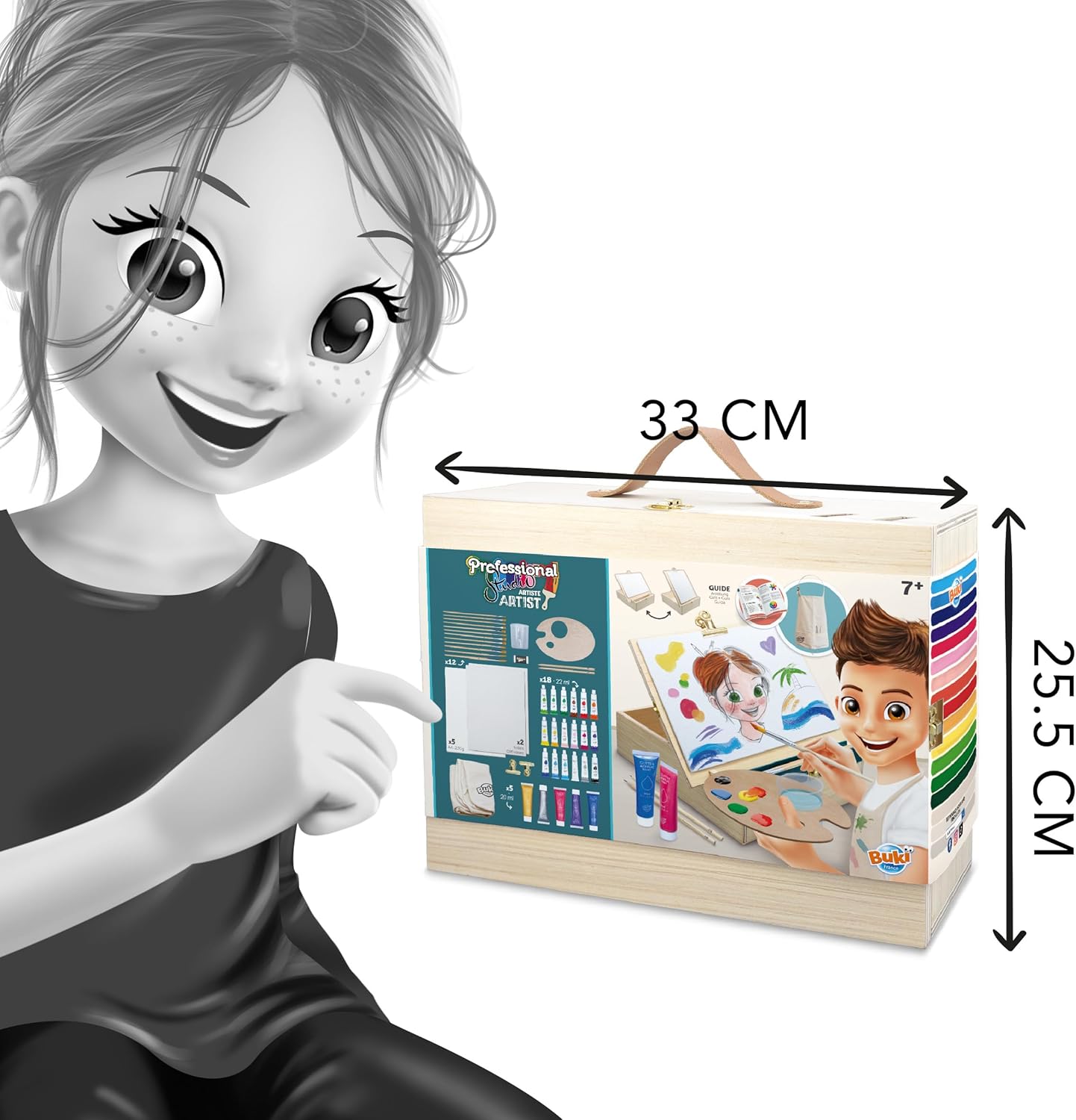 Kids Artist Workshop - Wooden Easel, Canvas & Supplies