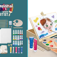 Kids Artist Workshop - Wooden Easel, Canvas & Supplies