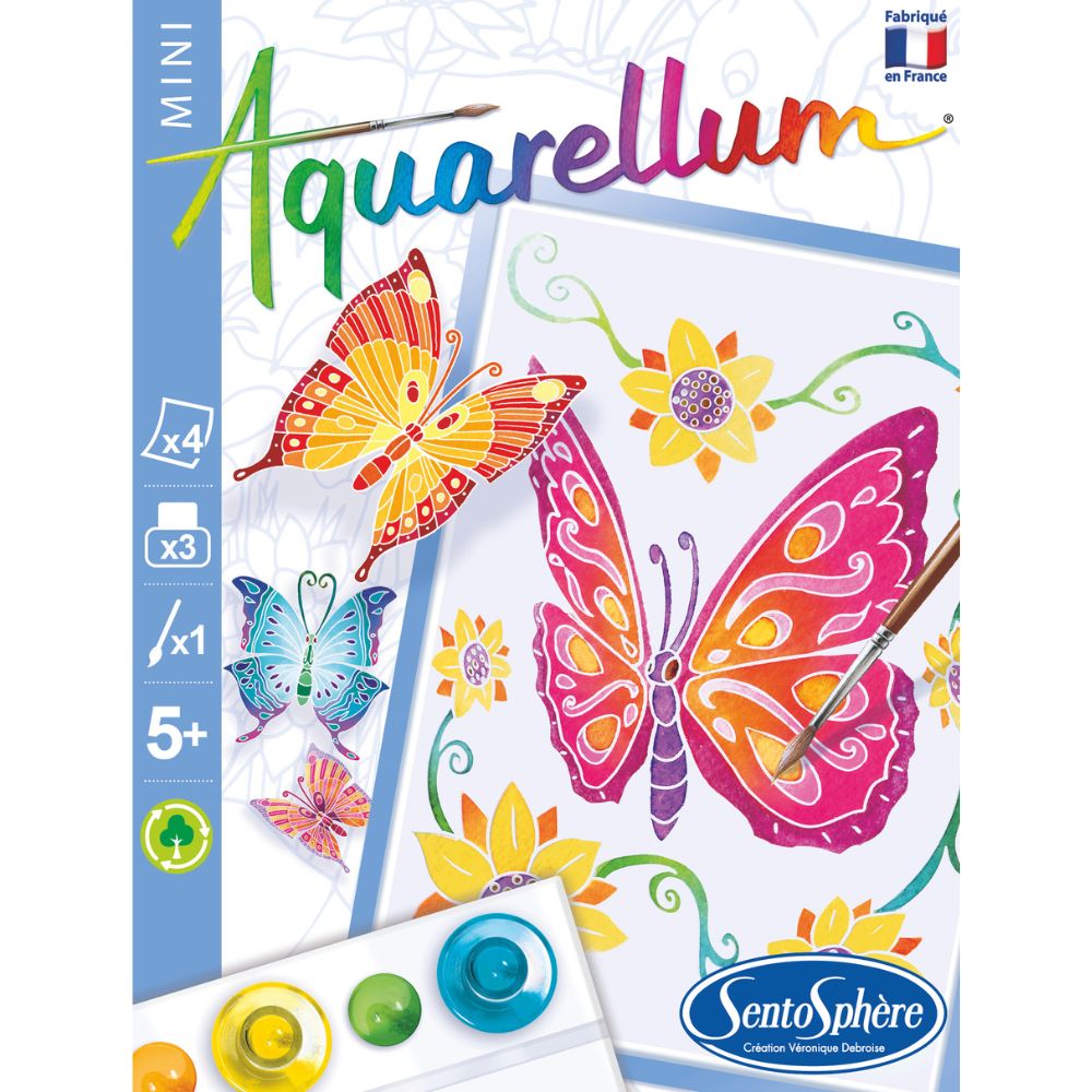 Aquarellum Mini Butterflies - Paint by Numbers for Kids