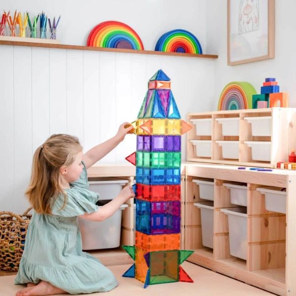 CONNETIX Magnetic Tiles 102 Piece Rainbow Creative Pack