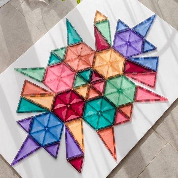 CONNETIX Magnetic Tiles 40 Piece Pastel Geometry Pack